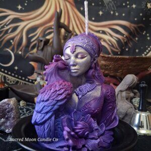Goddess & Phoenix Ritual Pillar Candle in "Twilight Alchemist" Scent